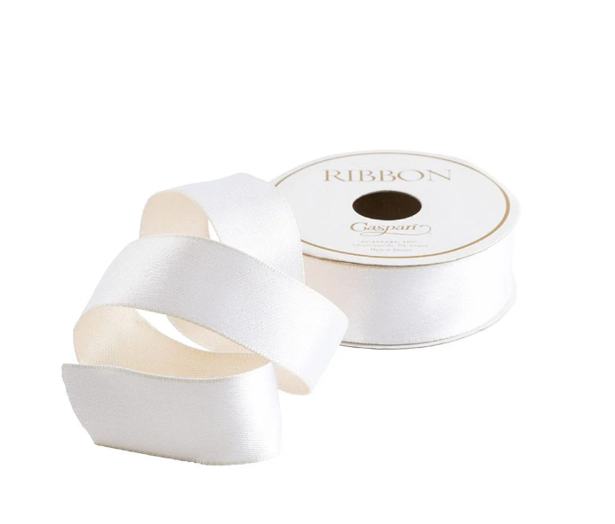 Satin White/Ivory Reversible Ribbon