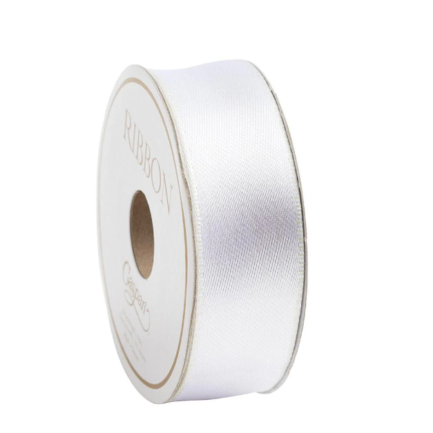Satin White/Ivory Reversible Ribbon