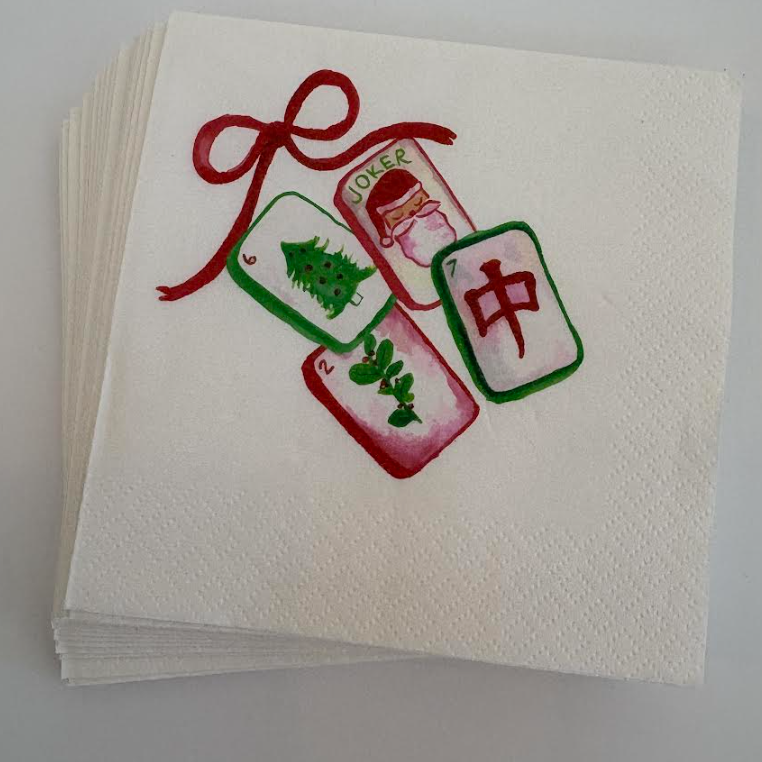 Christmas Mahjong Napkins