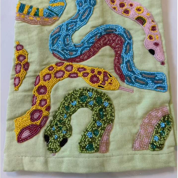 Snake Beaded Tea Towel