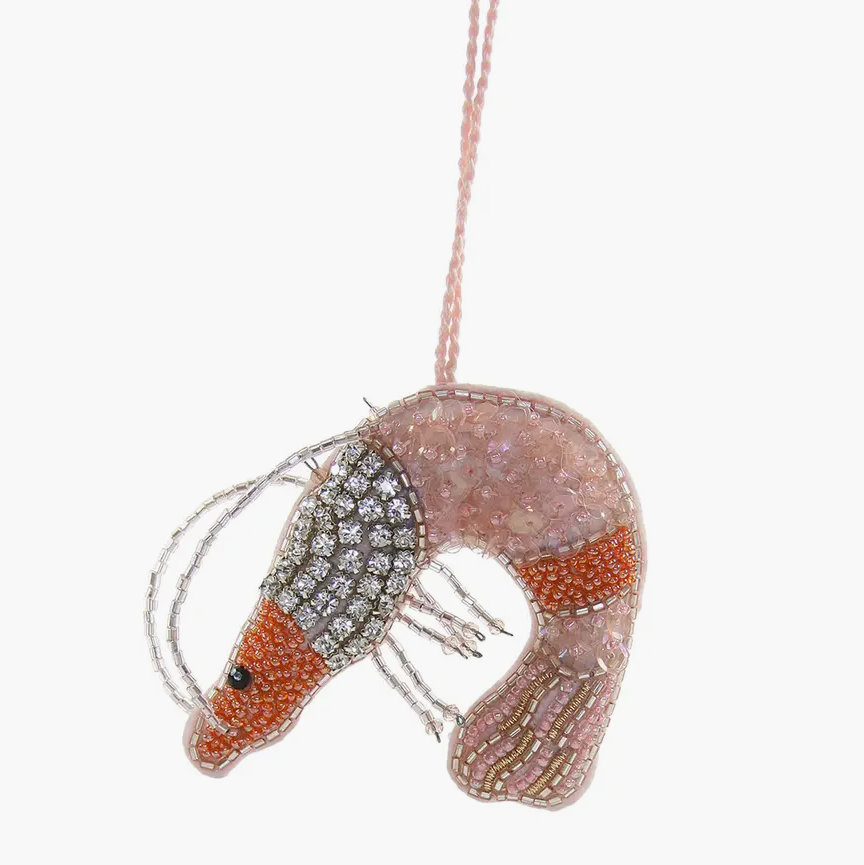 Beaded Shrimp Ornament