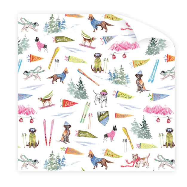 Ski Dogs Wrapping Paper