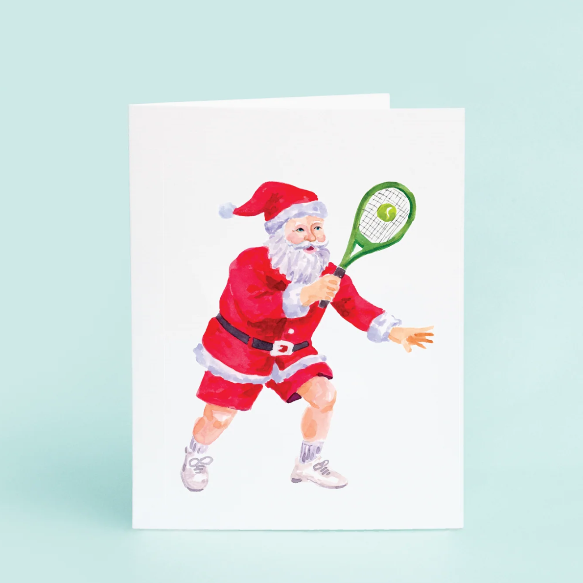 Tennis Santa Card