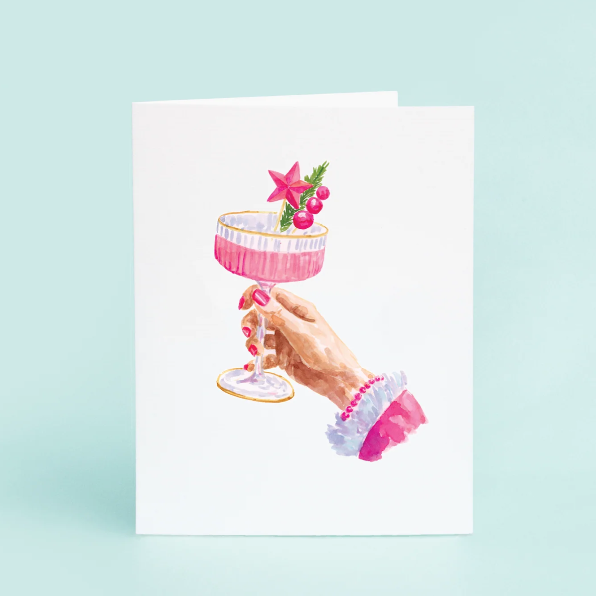 Pink Christmas Cocktail Card