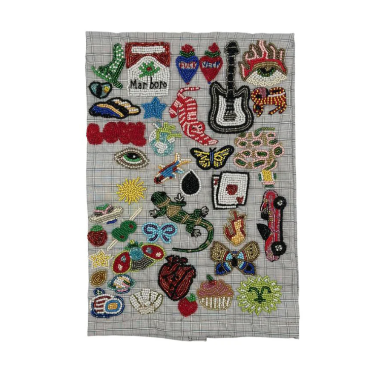 Punk Beaded Tea Towel