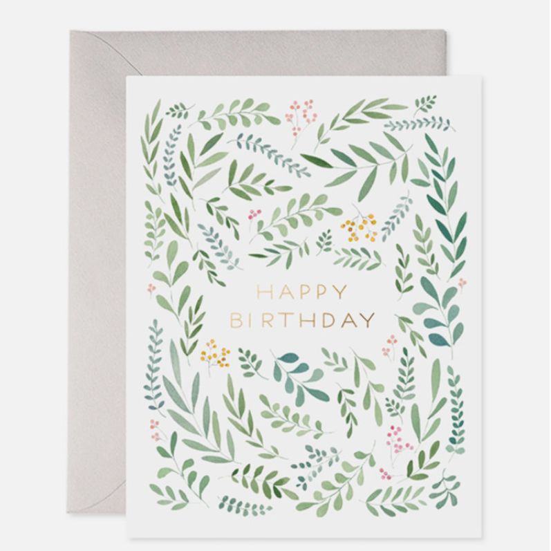 Pretty Leaves Birthday Card