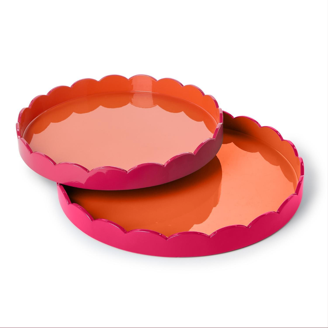 Scalloped Pink/ Orange Tray