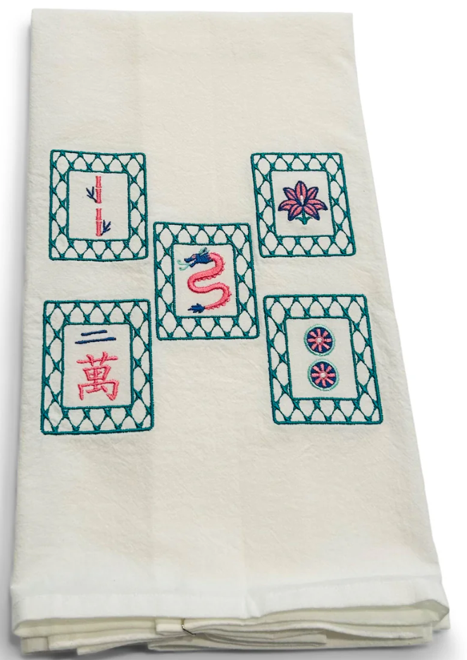 Mahjong Tiles Tea Towel