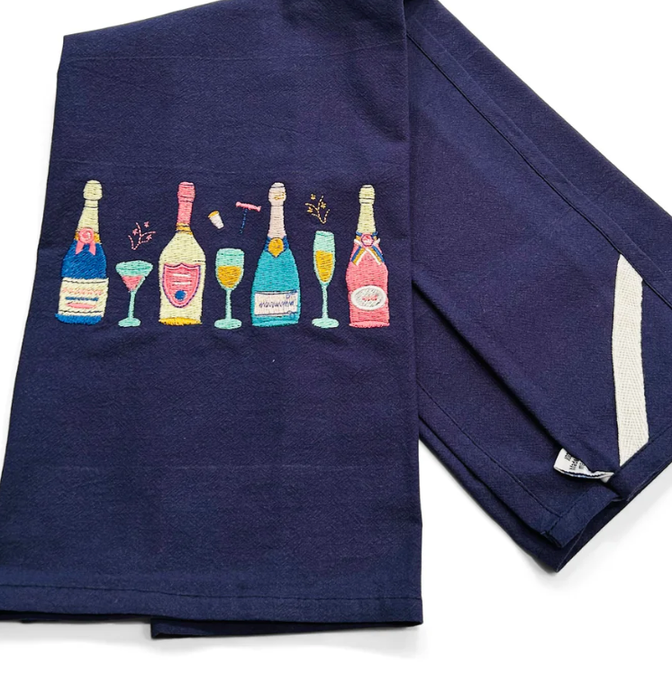 Champagne Bottles Tea Towel