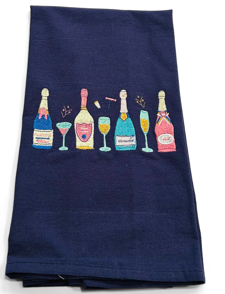 Champagne Bottles Tea Towel