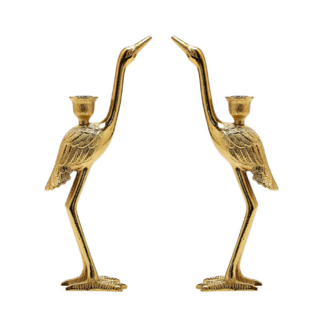 Crane Candle Holder Set