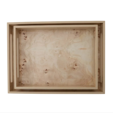 MDF & Burl Wood Veneer Tray