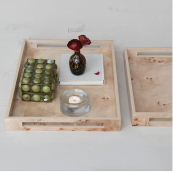 MDF & Burl Wood Veneer Tray