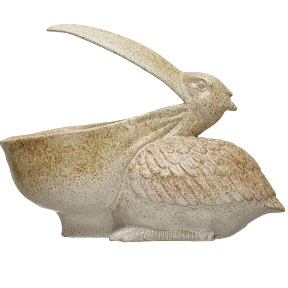 Stoneware Pelican Container
