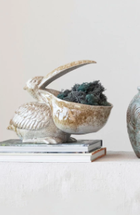 Stoneware Pelican Container