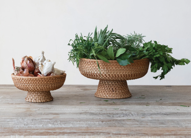 Rattan Footed Bowls