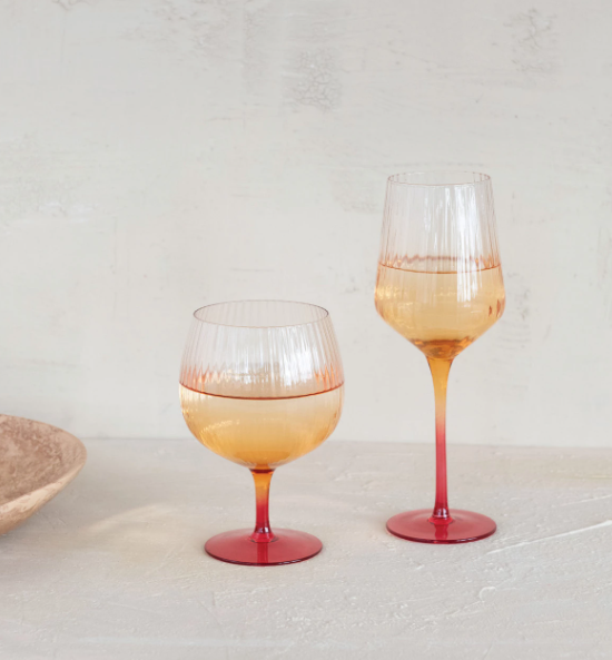 Orange and Pink Wine Glass
