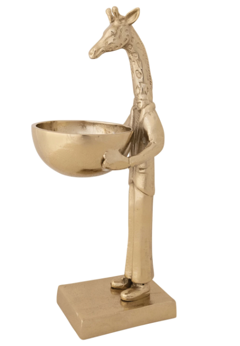 Giraffe Holding Bowl