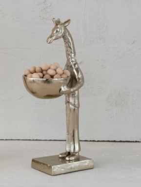 Giraffe Holding Bowl