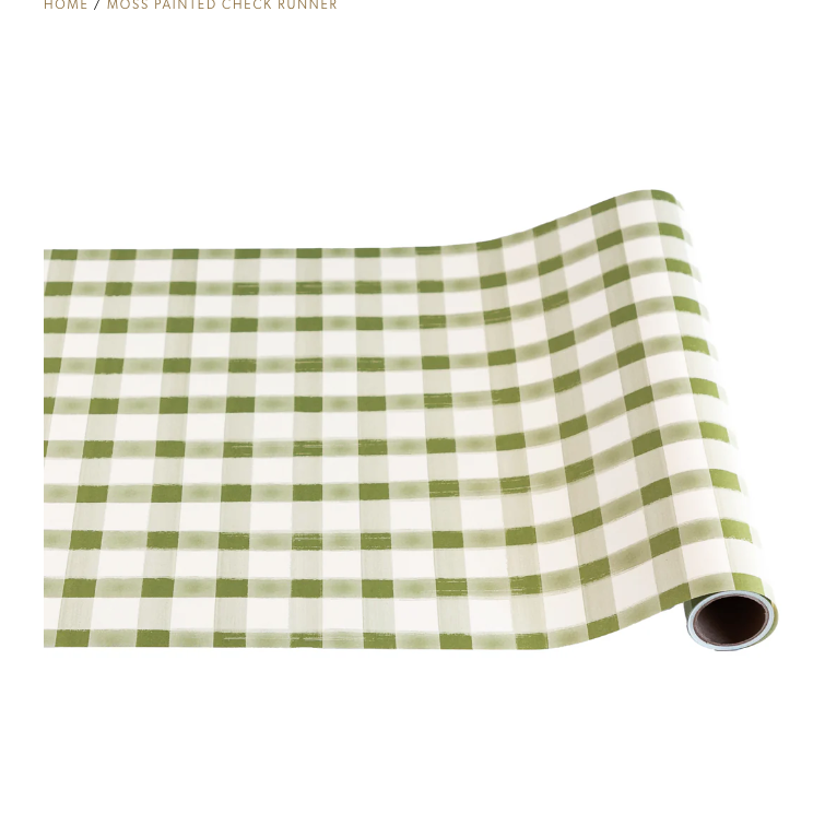 Moss Painted Check Runner