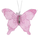 Glitter Butterfly Clip On Ornament