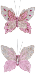 Glitter Butterfly Clip On Ornament