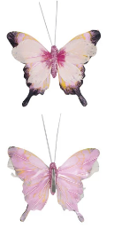 Glitter Butterfly Clip On Ornament