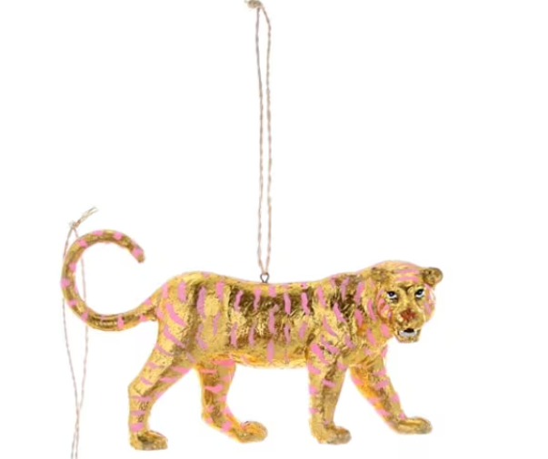 Gold Leaf Tiger Ornament