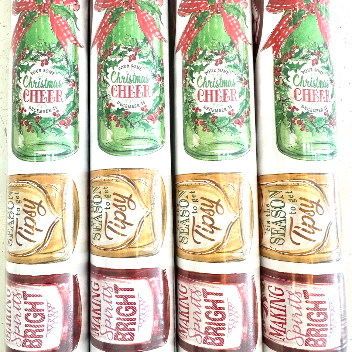 Christmas Wine Bottles Wrapping Paper