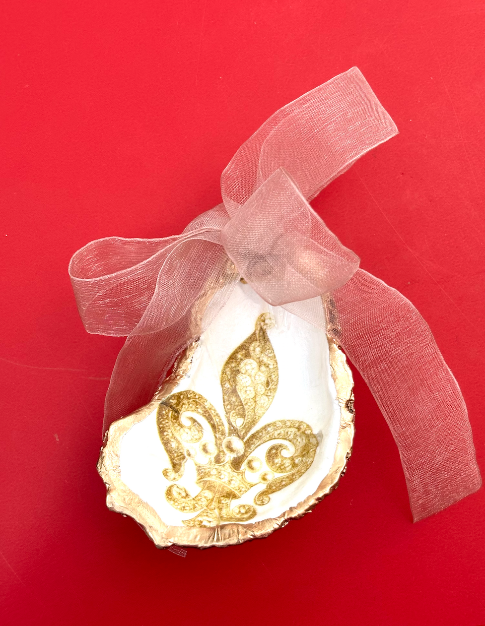 Painted Oyster Shell Ornament