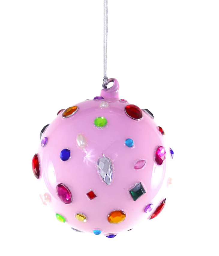 Glitter Colorful Stone Bauble Ornament