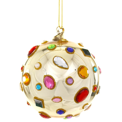Glitter Colorful Stone Bauble Ornament