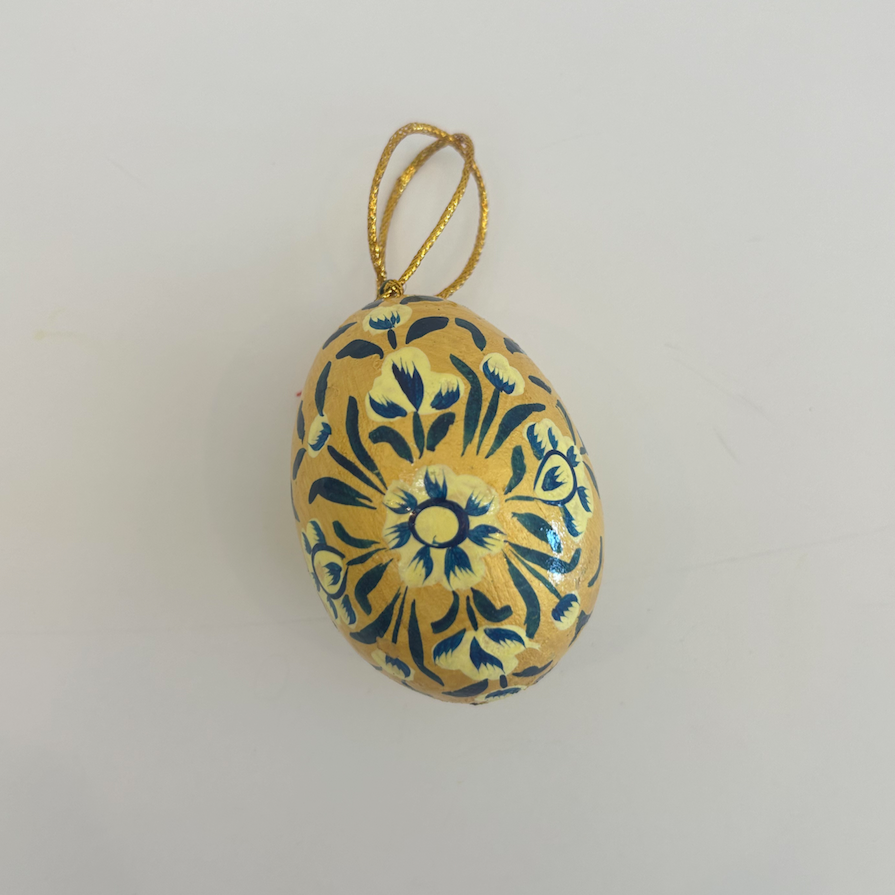Painted Paper Mache Egg Ornament