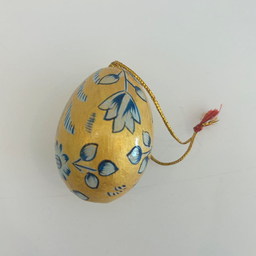 Painted Paper Mache Egg Ornament