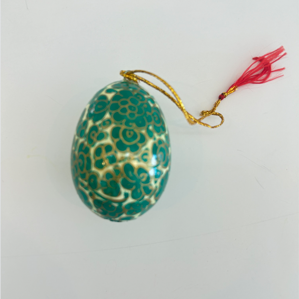 Painted Paper Mache Egg Ornament