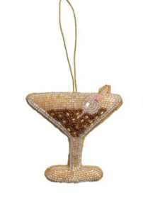 Beaded Fabric Cocktail Ornament