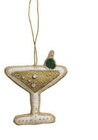 Beaded Fabric Cocktail Ornament
