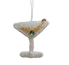 Beaded Fabric Cocktail Ornament