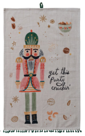 Holiday Tea Towel w Pom Pom Trim