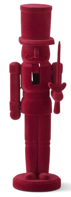 Wood Burgundy Velvet Nutcracker