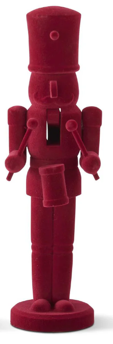 Wood Burgundy Velvet Nutcracker