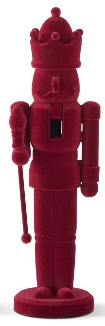 Wood Burgundy Velvet Nutcracker