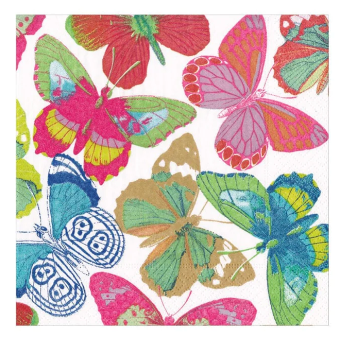 Butterflies Bright Paper Cocktail Napkins