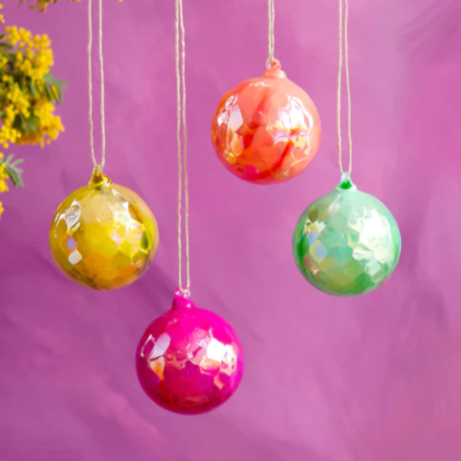 Gleaming Neon Ball Ornament