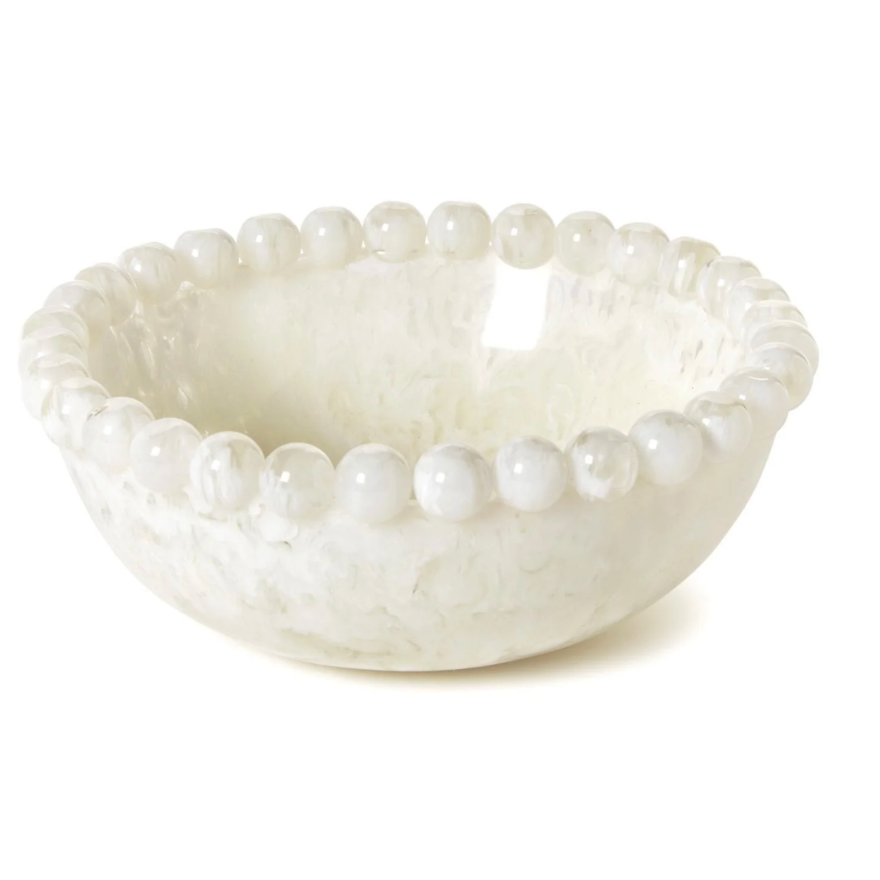Modern Pop White Beaded Bowl