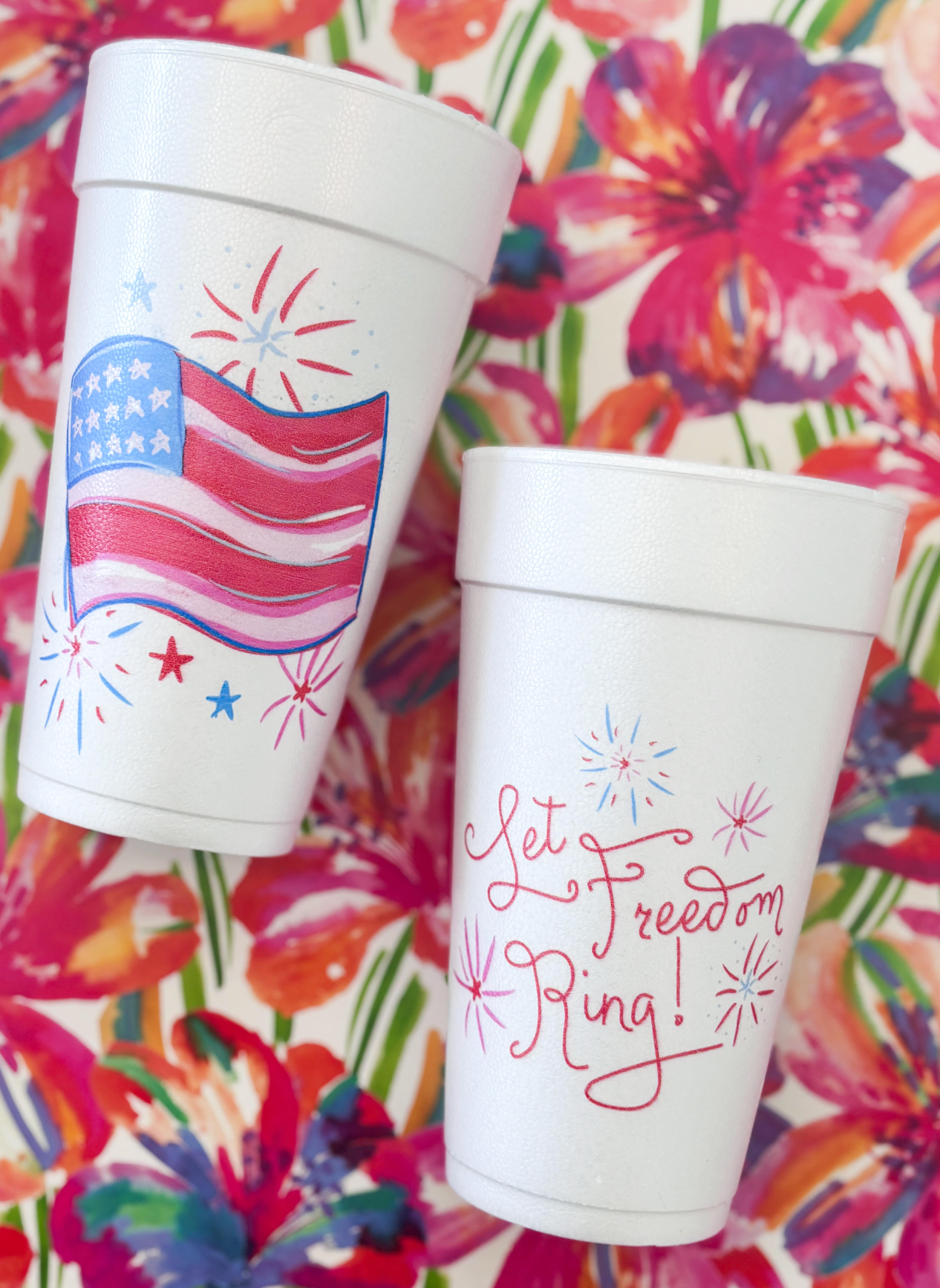 American Flag Foam Cups