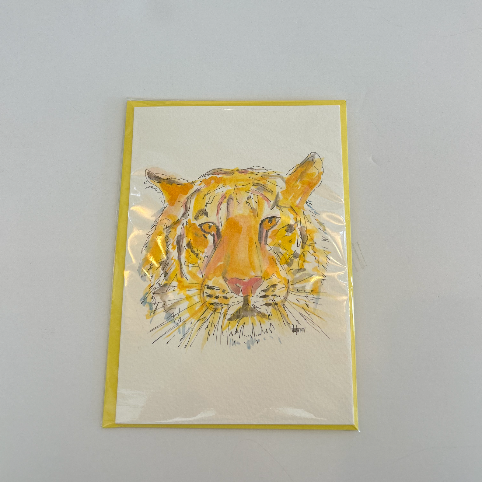 Tiger Watercolor Card