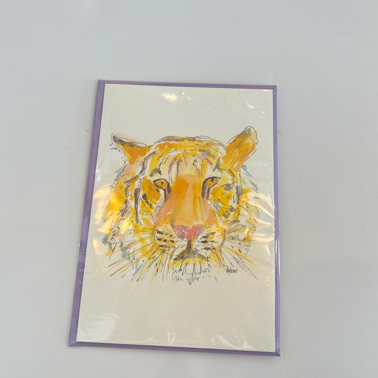 Tiger Watercolor Card