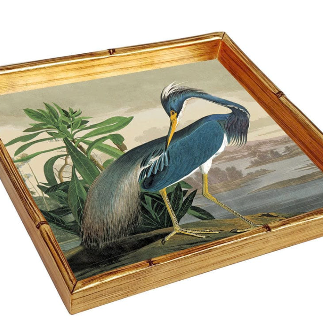 Audubon Heron Bamboo Tray