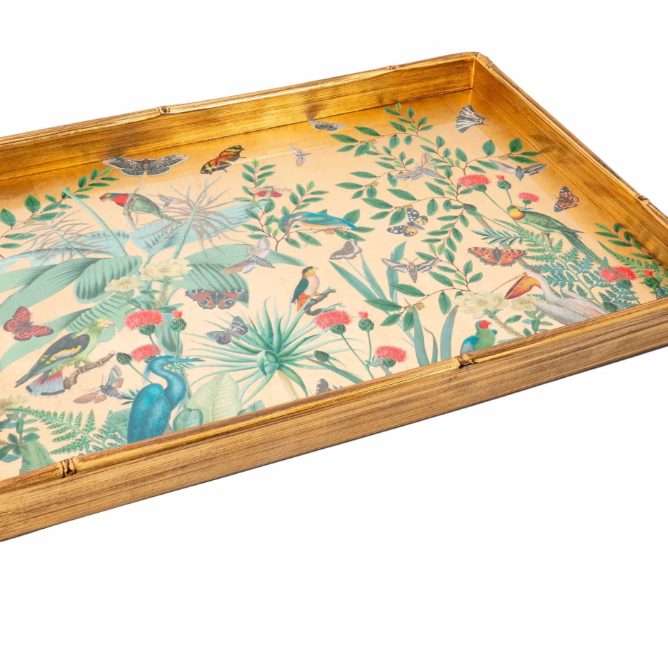 Golden Aviary Bamboo Tray